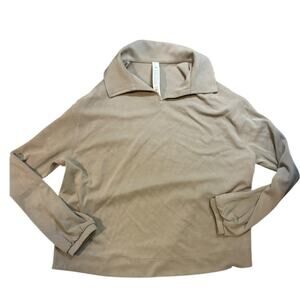 Lululemon Softstreme Pique Oversized Long-Sleeve Polo  Warm Ash Grey Size 6